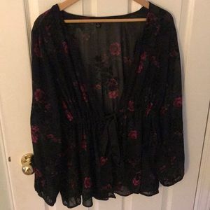 Torrid Floral Tie Front Top